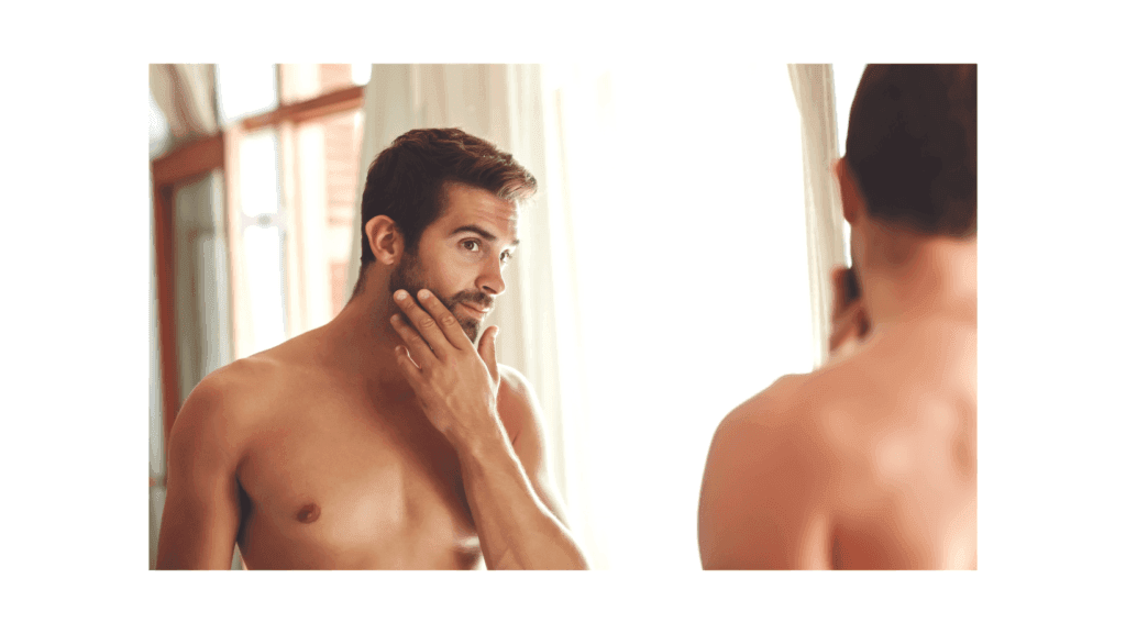 Las 6 mejores cremas hidratantes y antiarrugas para hombres 2 Hombre se mira al espejo despues de echarse crema | Lo Mejor en Belleza